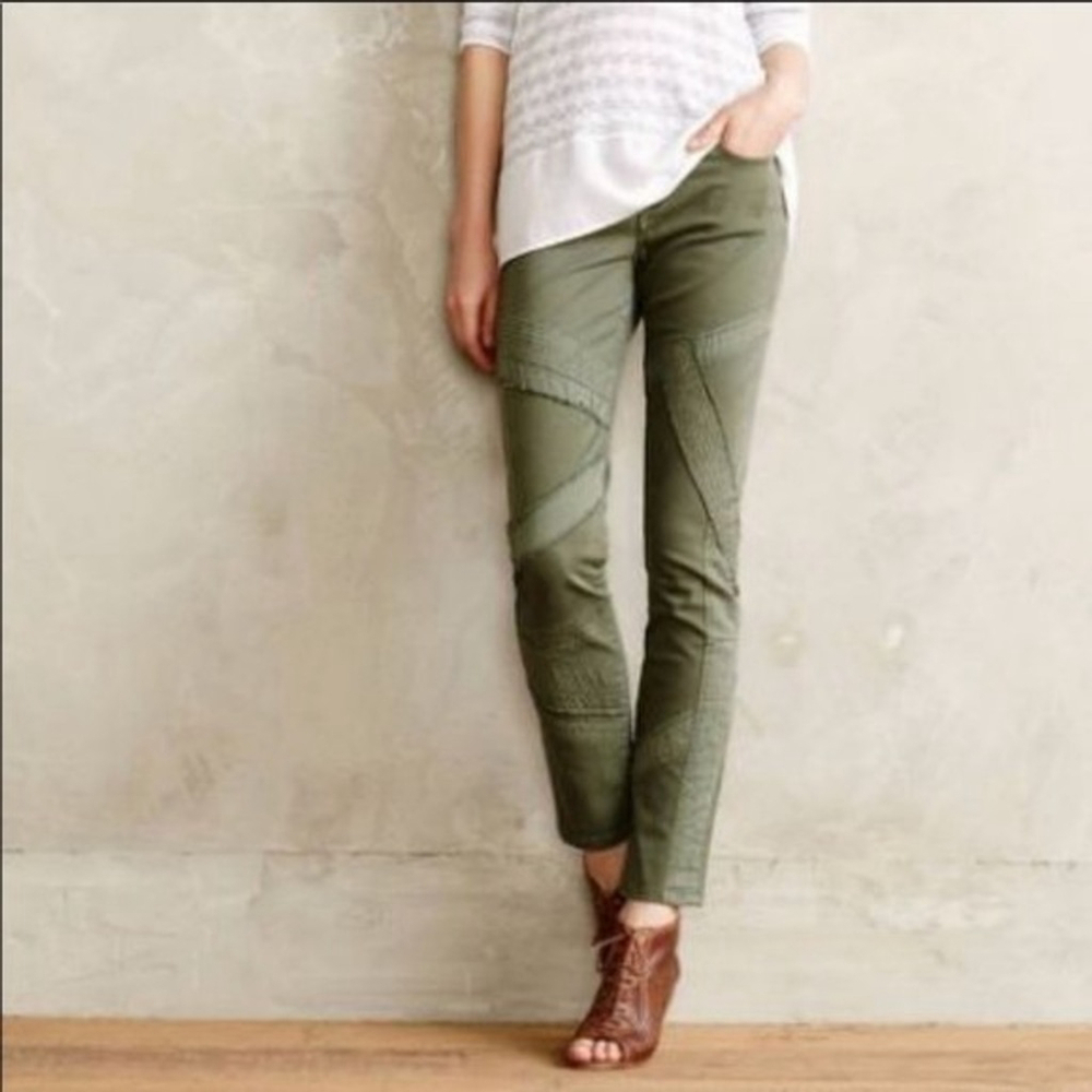 Anthropologie Pilcro and the Letterpress Stet Moto Skinny Pants Utility Grunge